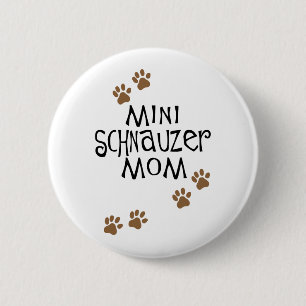 Chapa Redonda De 5 Cm Mamá del Schnauzer miniatura