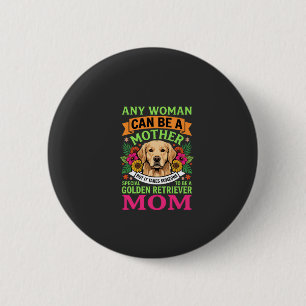 Chapa Redonda De 5 Cm Mamá Golden Retriever Amante de Perros Florales