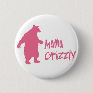 Chapa Redonda De 5 Cm Mama Grizzly