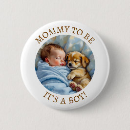 Chapa Redonda De 5 Cm Mamá linda para ser | Baby Shower del niño