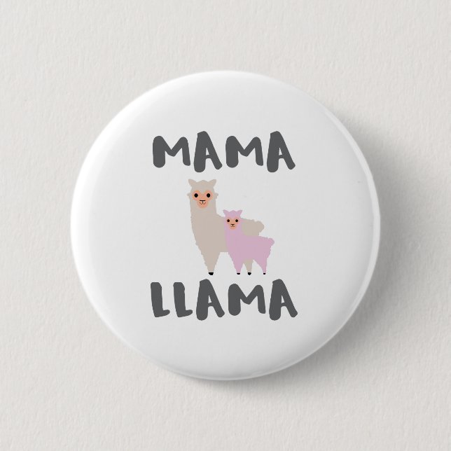 Chapa Redonda De 5 Cm Mamá Llama Mom (Anverso)