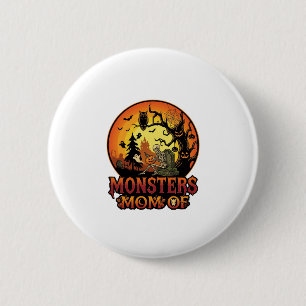Chapa Redonda De 5 Cm Mamá Monstruos Halloween Esqueleto Calabaza Búho E