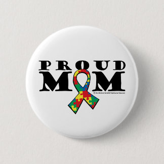Chapa Redonda De 5 Cm Mamá orgullosa del autismo