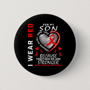 Chapa Redonda De 5 Cm Mamá Papá Que Llevo Rojo Para Mi Hijo Enfermedad C