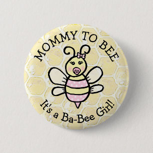 Chapa Redonda De 5 Cm Mamá para ser querida Abeja Baby Shower temática