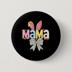 Chapa Redonda De 5 Cm Mama Pascua Coquette Lazo Conejo Familia Combinaci