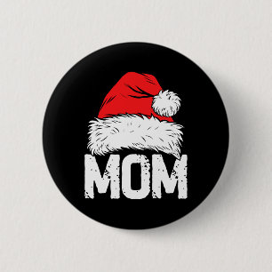 Chapa Redonda De 5 Cm Mamá Santa Navidades familia coincide con pijamas 