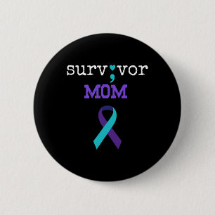 Chapa Redonda De 5 Cm Mamá - Semicolon Gift Concienciación sobre la prev