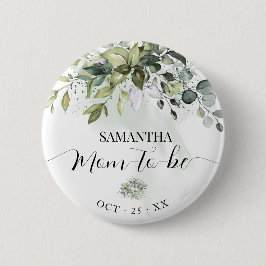 Chapa Redonda De 5 Cm Mamá será Eucalyptus Greenery Baby Shower