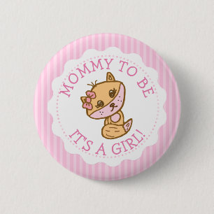 Chapa Redonda De 5 Cm Mamá será Little Fox Baby Shower