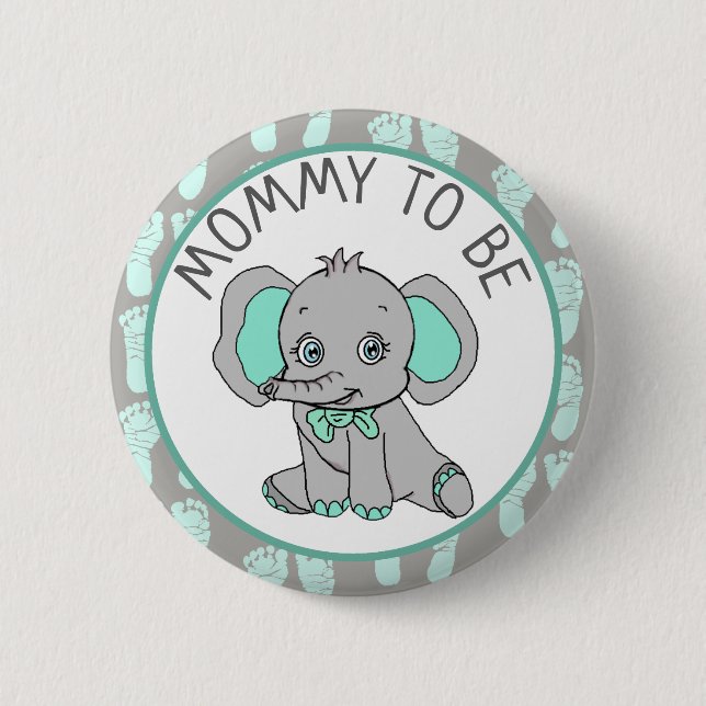 Chapa Redonda De 5 Cm Mamá temática del elefante es Baby Shower (Anverso)