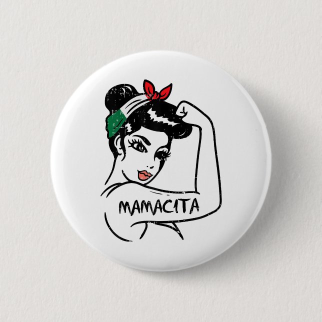 Chapa Redonda De 5 Cm Mamacita Cinco De (Anverso)