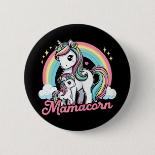 Chapa Redonda De 5 Cm Mamacorn - Divertido unicornio disfraz de mamá mad
