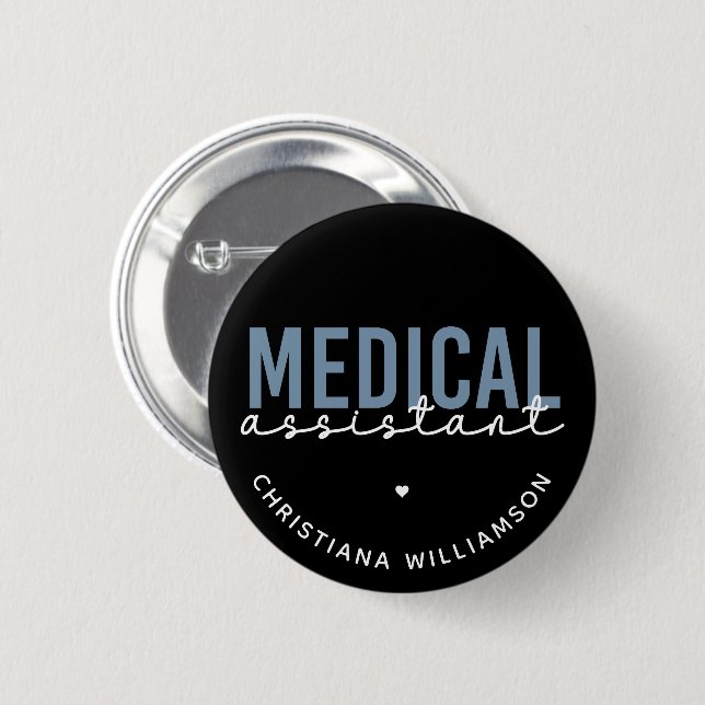 Chapa Redonda De 5 Cm MAMÁES de Auxiliar Médico personalizado | Auxiliar (Anverso y reverso)