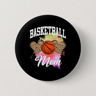 Chapa Redonda De 5 Cm Mamáes de la madre del leopardo del baloncesto Hea
