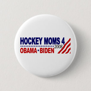 Chapa Redonda De 5 Cm Mamáes del hockey para Obama Biden