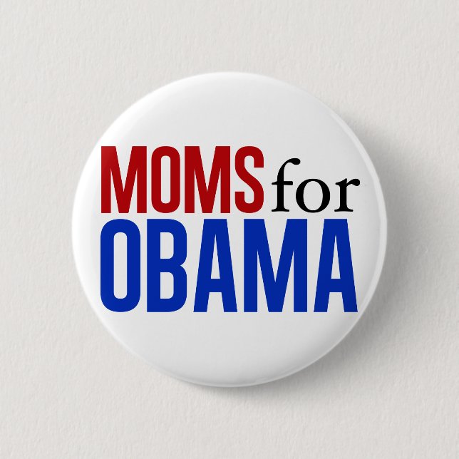 Chapa Redonda De 5 Cm Mamás para Obama (Anverso)