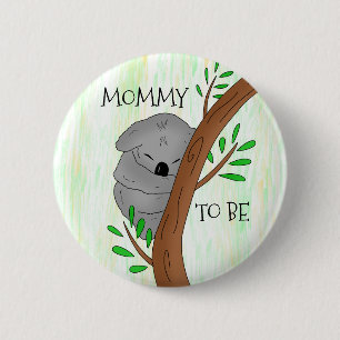 Chapa Redonda De 5 Cm Mami To Be Koala Baby Shower
