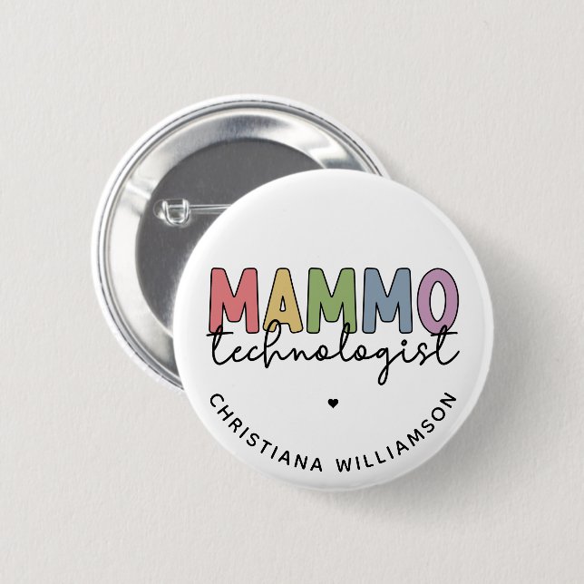 Chapa Redonda De 5 Cm Mamografía tecnológica de mammo personalizado (Anverso y reverso)