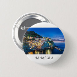 Chapa Redonda De 5 Cm Manarola Cinque Terre La Spezia Italia Panorama