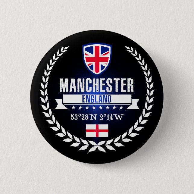 Chapa Redonda De 5 Cm Manchester (Anverso)