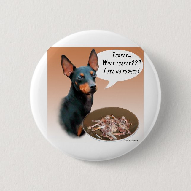 Chapa Redonda De 5 Cm Manchester Terrier Turkey (Anverso)