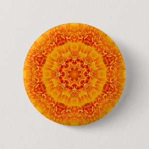 Chapa Redonda De 5 Cm Mandala anaranjada de la maravilla