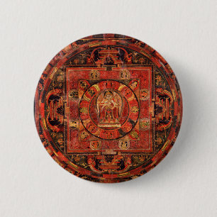 Chapa Redonda De 5 Cm Mandala budista de la compasión