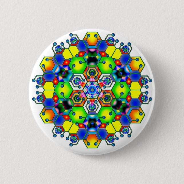 Chapa Redonda De 5 Cm Mandala cósmica 1 (Anverso)