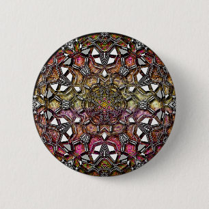 Chapa Redonda De 5 Cm Mandala cristalina metálica