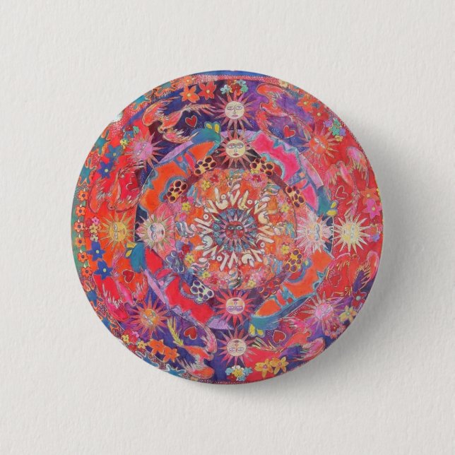 Chapa Redonda De 5 Cm Mandala de California Daz e (Anverso)
