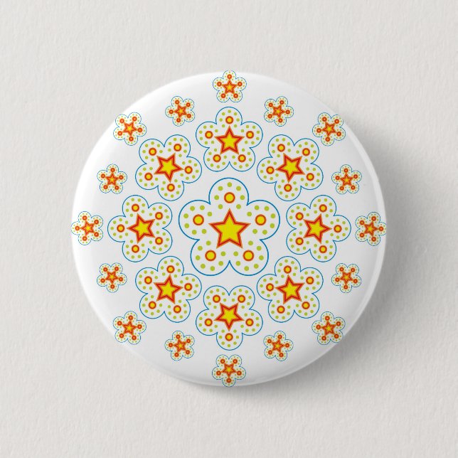 Chapa Redonda De 5 Cm Mandala de la estrella (Anverso)