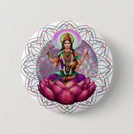 Chapa Redonda De 5 Cm Mandala de Lakshmi de la diosa