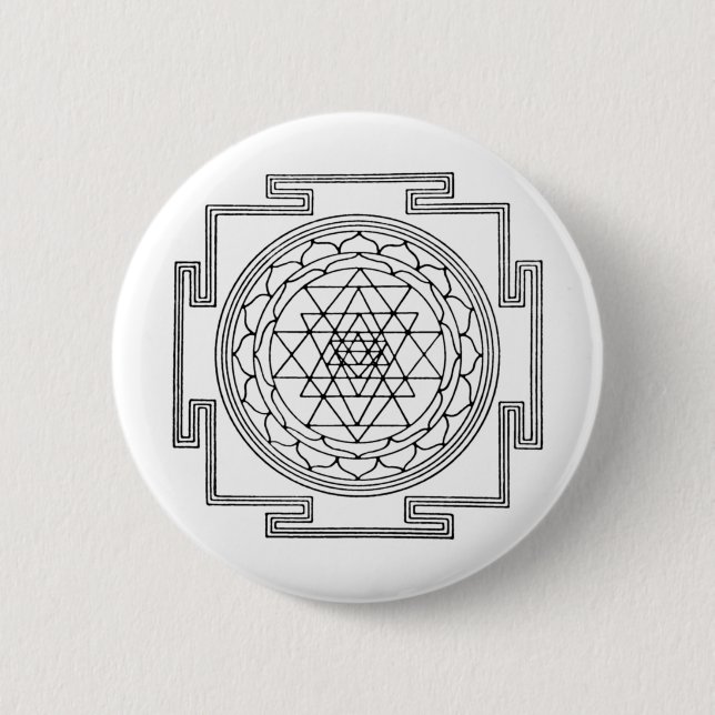Chapa Redonda De 5 Cm Mandala de Sri Yantra (Anverso)