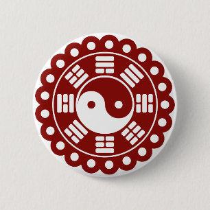 Chapa Redonda De 5 Cm Mandala de Yin Yang