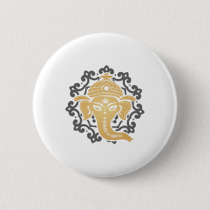 Chapa Redonda De 5 Cm Mandalá de yoga elefante hindúes Dharma Chakra hin