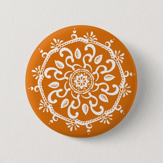Chapa Redonda De 5 Cm Mandala del pastel de calabaza (Anverso)