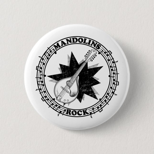 Chapa Redonda De 5 Cm Mandolins Rock Bluegass (Anverso)