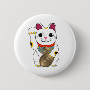 Chapa Redonda De 5 Cm Maneki Neko
