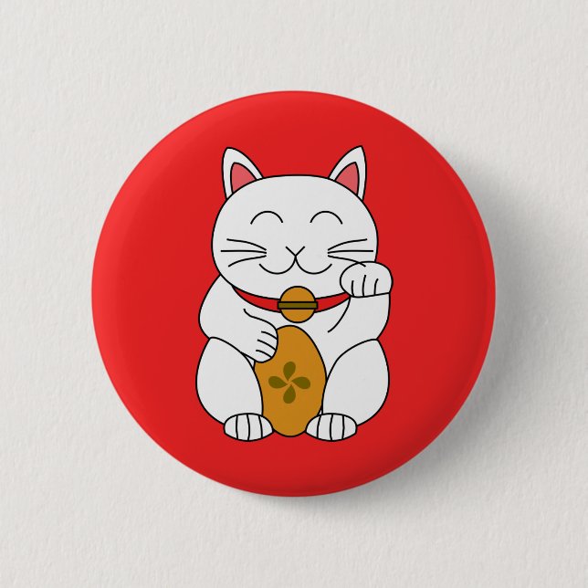 Chapa Redonda De 5 Cm Maneki Neko (Anverso)