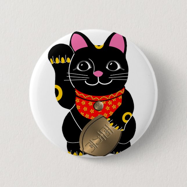 Chapa Redonda De 5 Cm Maneki Neko (Anverso)