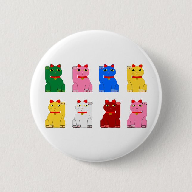 Chapa Redonda De 5 Cm maneki neko (Anverso)