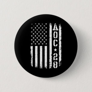 Chapa Redonda De 5 Cm Manga De Larga Bandera De Los Estados Unidos Aoc 2