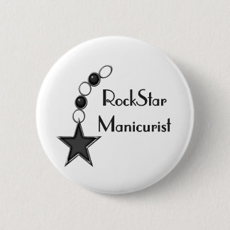 Chapa Redonda De 5 Cm Manicuro de la estrella del rock