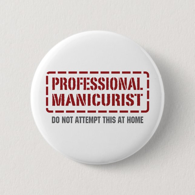 Chapa Redonda De 5 Cm Manicuro profesional (Anverso)
