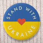 Chapa Redonda De 5 Cm Manifestación ucraniana contra la guerra<br><div class="desc">Colección "Apoya a Ucrania" para mostrar solidaridad y apoyar las protestas contra la guerra en Ucrania. El diseño presenta un simple corazón rojo sobre el fondo de la bandera ucraniana con colores nacionales de azul y amarillo. Donaré el 100% de mi comisión ganada en esta gama de productos para apoyar...</div>