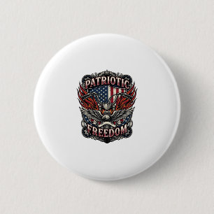 Chapa Redonda De 5 Cm Manillares de libertad patriótica Motociclista Lib