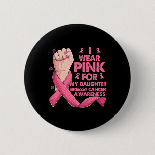 Chapa Redonda De 5 Cm Mano De Boxeo Que Llevo Rosa Para Mi Hija El Pecho
