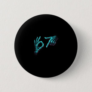 Chapa Redonda De 5 Cm Mano de esqueleto divertida Meme 67 Gen Alpha Hall