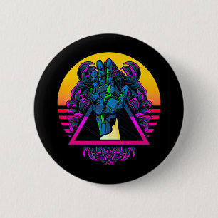 Chapa Redonda De 5 Cm Mano Robótica Mecánica Arte Moderno  